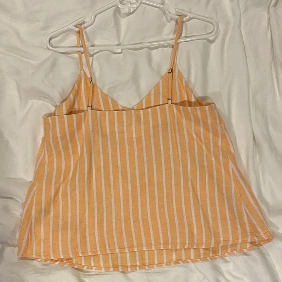 Abound Orange White Stripe Linen Tank - Picture 2 of 4